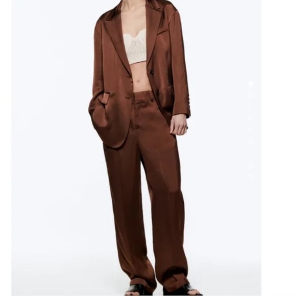 Zara oversized satin effect blazer - Picture 8 of 11